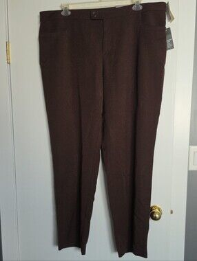 CJ Banks Dark Brown Straight-Leg Trousers - New With Tags - Size 22W